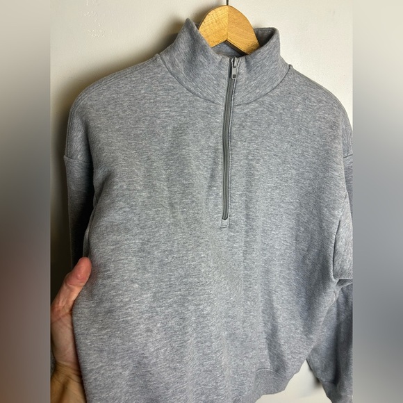 Not for sale Skims Gray Sweatshirt Henley Zip Size L Gray Minimalist Natural - Picture 3 of 12